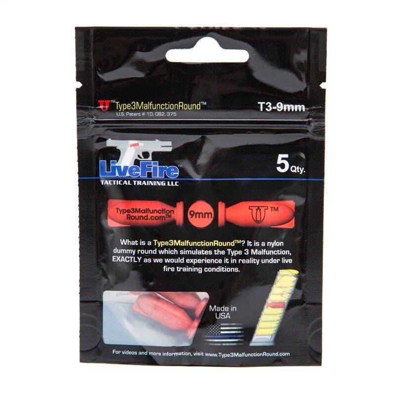 LiveFire Tactical Training | 9mm Type3MalfunctionRound - 5er Pack - MantisX.at